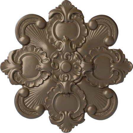 Ekena Millwork Katheryn Ceiling Medallion, Hand-Painted Warm Silver, 18 1/8"OD x 1 1/4"P CM18KAWSS
